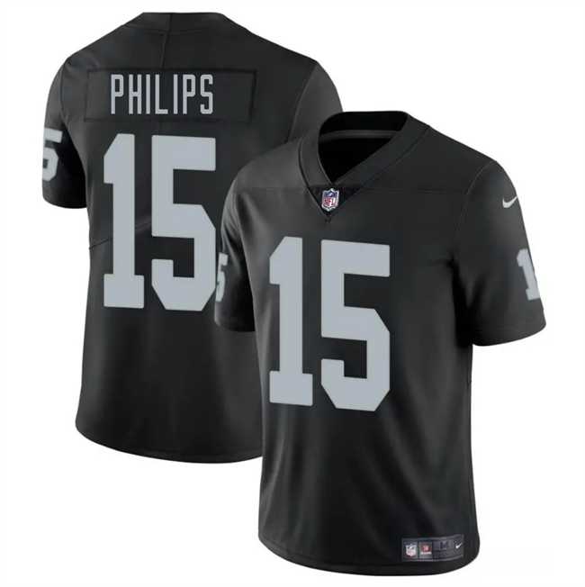 Men & Women & Youth Las Vegas Raiders #15 Kyle Philips Black 2025 Vapor Stitched Jersey,We sell and wholesale Men & Women & Youth Las Vegas Raiders #15 Kyle Philips Black 2025 Vapor Stitched Jersey on line form chian!
